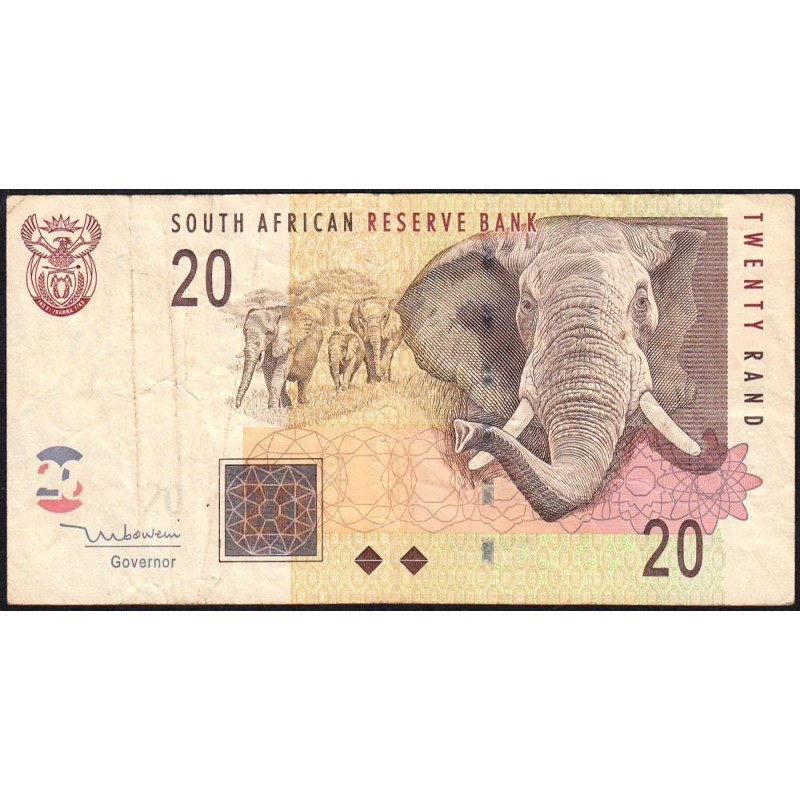 Afrique du Sud - Pick 129a - 20 rand - Série FG B - 2005 - Etat : TB