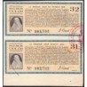 Roumanie - Paire de coupons - 89,35 francs - 1944-1945 - Etat : SUP