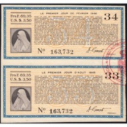 Roumanie - Paire de coupons - 89,35 francs - 1945-1946 - Etat : SUP
