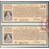 Roumanie - Paire de coupons - 89,35 francs - 1945-1946 - Etat : SUP