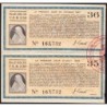 Roumanie - Paire de coupons - 89,35 francs - 1946-1947 - Etat : TTB