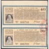 Roumanie - Paire de coupons - 89,35 francs - 1948-1949 - Etat : SUP