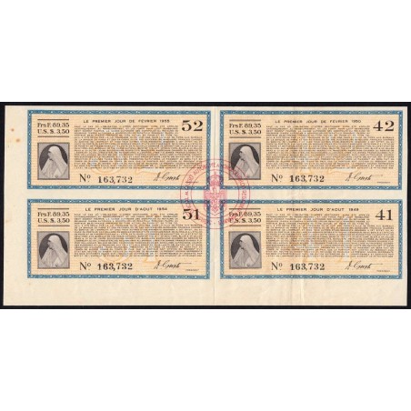 Roumanie - Ensemble de 4 coupons - 89,35 francs - 1949-1955- Etat : SUP