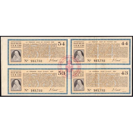 Roumanie - Ensemble de 4 coupons - 89,35 francs - 1950-1956- Etat : SUP