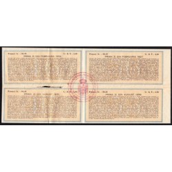 Roumanie - Ensemble de 4 coupons - 89,35 francs - 1951-1957- Etat : TTB