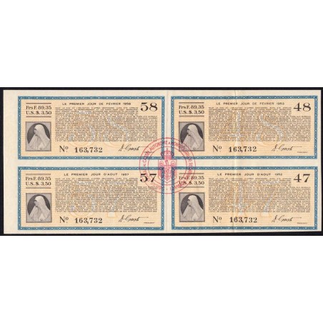 Roumanie - Ensemble de 4 coupons - 89,35 francs - 1952-1958- Etat : SUP