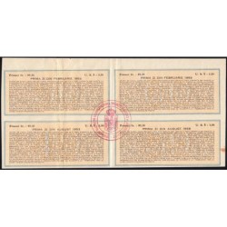 Roumanie - Ensemble de 4 coupons - 89,35 francs - 1953-1959- Etat : SUP