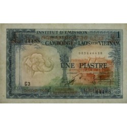 Indochine Française - Cambodge - Pick 94 - 1 piastre - Série G3 - 1954 - Etat : SUP à SUP+