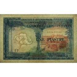 Indochine Française - Cambodge - Pick 94 - 1 piastre - Série E7 - 1954 - Etat : TTB