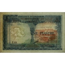 Indochine Française - Cambodge - Pick 94 - 1 piastre - Série E10 - 1954 - Etat : SUP