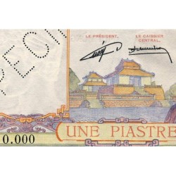 Indochine Française - Pick 92s - 1 piastre - Série 0.000 - 1953 - Spécimen - Etat : pr.NEUF