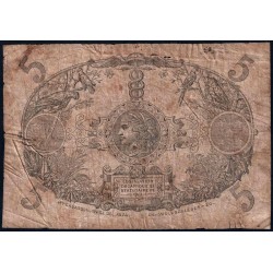 Guadeloupe - Pick 7s - 5 francs - Série O.354 - Avec filigrane - 1945 - Etat : B