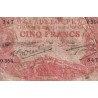 Guadeloupe - Pick 7s - 5 francs - Série O.354 - Avec filigrane - 1945 - Etat : B