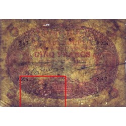 Guadeloupe - Pick 7s - 5 francs - Série O.354 - Avec filigrane - 1945 - Etat : B