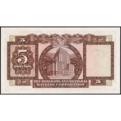 Hong Kong - HSBC - Pick 181f_2 - 5 dollars - Série FY - 31/03/1975 - Etat : NEUF