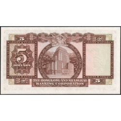 Hong Kong - HSBC - Pick 181f_2 - 5 dollars - Série FZ - 31/03/1975 - Etat : NEUF