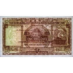 Hong Kong - HSBC - Pick 181f_2 - 5 dollars - Série FZ - 31/03/1975 - Etat : NEUF