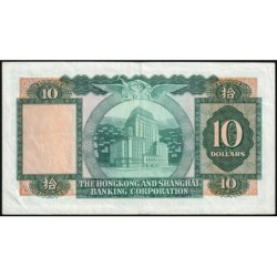 Hong Kong - HSBC - Pick 182e_1 - 10 dollars - Série KE - 01/02/1965 - Etat : TTB+