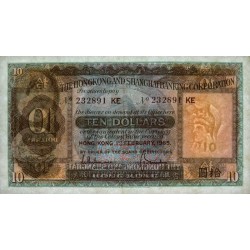 Hong Kong - HSBC - Pick 182e_1 - 10 dollars - Série KE - 01/02/1965 - Etat : TTB+