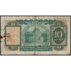 Hong Kong - HSBC - Pick 182h_1 - 10 dollars - Série NY - 31/03/1977 - Etat : B+