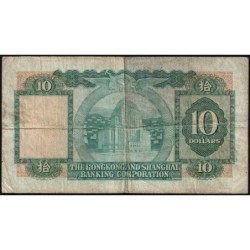 Hong Kong - HSBC - Pick 182h_1 - 10 dollars - Série QK - 31/03/1977 - Etat : TB-