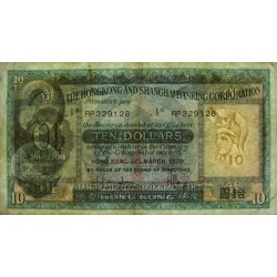 Hong Kong - HSBC - Pick 182h_2 - 10 dollars - Série RP - 31/03/1978 - Etat : TB+