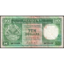 Hong Kong - HSBC - Pick 191a_1 - 10 dollars - Série DR - 01/01/1985 - Etat : TB+