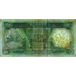Hong Kong - HSBC - Pick 191a_2 - 10 dollars - Série GK - 01/01/1986 - Etat : TTB