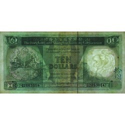 Hong Kong - HSBC - Pick 191a_2 - 10 dollars - Série GZ - 01/01/1986 - Etat : TTB
