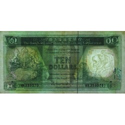 Hong Kong - HSBC - Pick 191a_2 - 10 dollars - Série HK - 01/01/1986 - Etat : TTB