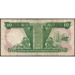 Hong Kong - HSBC - Pick 191a_2 - 10 dollars - Série KA - 01/01/1986 - Etat : TB
