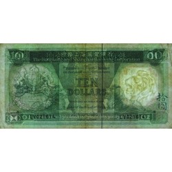 Hong Kong - HSBC - Pick 191a_2 - 10 dollars - Série LV - 01/01/1986 - Etat : TB+