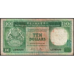Hong Kong - HSBC - Pick 191a_3 - 10 dollars - Série LZ - 01/01/1987 - Etat : TB
