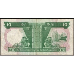 Hong Kong - HSBC - Pick 191a_3 - 10 dollars - Série ND - 01/01/1987 - Etat : TB+