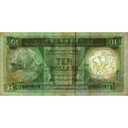 Hong Kong - HSBC - Pick 191b - 10 dollars - Série SH - 01/01/1988 - Etat : TTB
