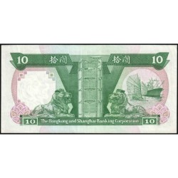 Hong Kong - HSBC - Pick 191c_1 - 10 dollars - Série WU - 01/01/1989 - Etat : TTB+