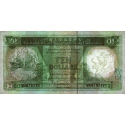 Hong Kong - HSBC - Pick 191c_1 - 10 dollars - Série WU - 01/01/1989 - Etat : TTB+