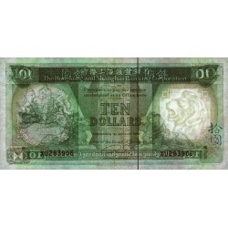 Hong Kong - HSBC - Pick 191c_1 - 10 dollars - Série XU - 01/01/1989 - Etat : TTB+