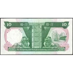 Hong Kong - HSBC - Pick 191c_2 - 10 dollars - Série EZ - 01/01/1990 - Etat : TTB+