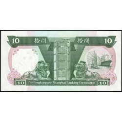 Hong Kong - HSBC - Pick 191c_3 - 10 dollars - Série FX - 01/01/1991 - Etat : NEUF