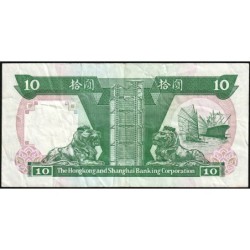 Hong Kong - HSBC - Pick 191c_4 - 10 dollars - Série SP - 01/01/1992 - Etat : TB+