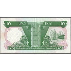 Hong Kong - HSBC - Pick 191c_4 - 10 dollars - Série YD - 01/01/1992 - Etat : TTB+