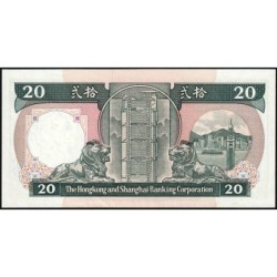 Hong Kong - HSBC - Pick 192c - 20 dollars - Série BN - 01/01/1989 - Etat : SPL+