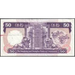 Hong Kong - HSBC - Pick 193b - 50 dollars - Série AX - 01/01/1988 - Etat : TTB