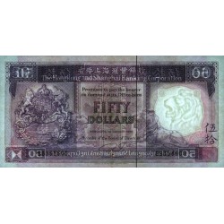 Hong Kong - HSBC - Pick 193c_2 - 50 dollars - Série BB - 01/01/1990 - Etat : TTB+
