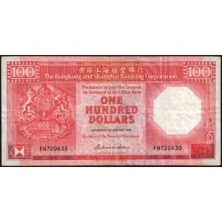 Hong Kong - HSBC - Pick 194b - 100 dollars - Série FH - 01/01/1988 - Etat : TB+