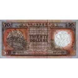 Hong Kong - HSBC - Pick 197a - 20 dollars - Série BQ - 01/01/1990 - Etat : TTB+