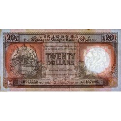 Hong Kong - HSBC - Pick 197b - 20 dollars - Série CD - 01/01/1991 - Etat : SPL