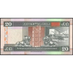 Hong Kong - HSBC Limited - Pick 201a_2 - 20 dollars - Série BB - 01/01/1994 - Etat : SPL+