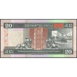 Hong Kong - HSBC Limited - Pick 201a_2 - 20 dollars - Série CE - 01/01/1994 - Etat : SUP